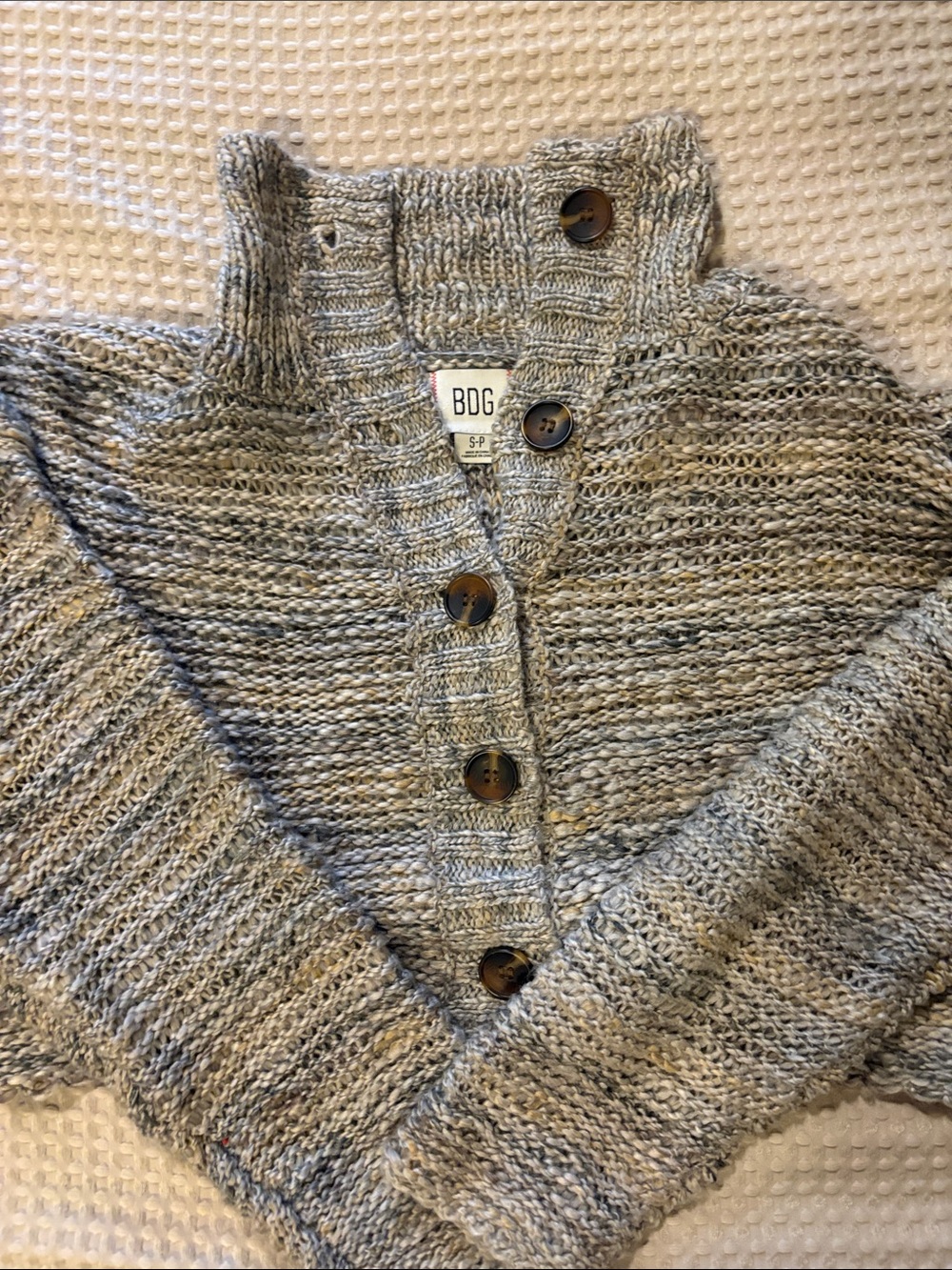 BDG Urban Outfitters Gray Marled Knit Button Cardigan